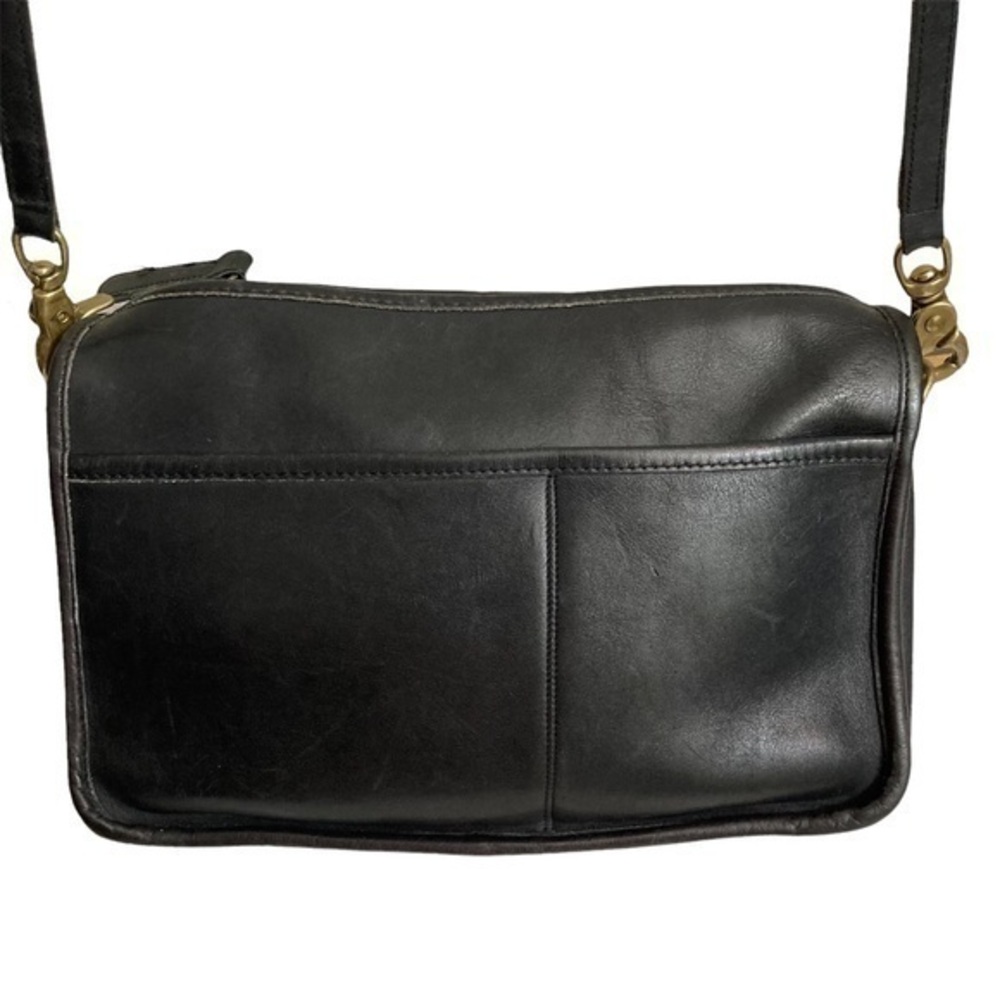 Coach vintage black leather companion bag